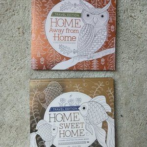 Two new coloring books, "Home Away from Home" and "Home Sweet Home"